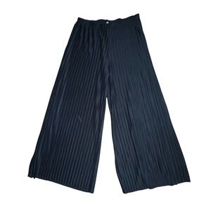 NWT Womens Milano Black Pleated Wide Leg Palazzo Pants Size XL
